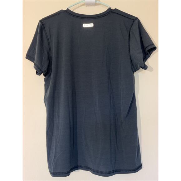 Good Move Life is Good Gray Vneck Performance Bike Cycling Graphic Tee Shirt L - Picture 2 of 6